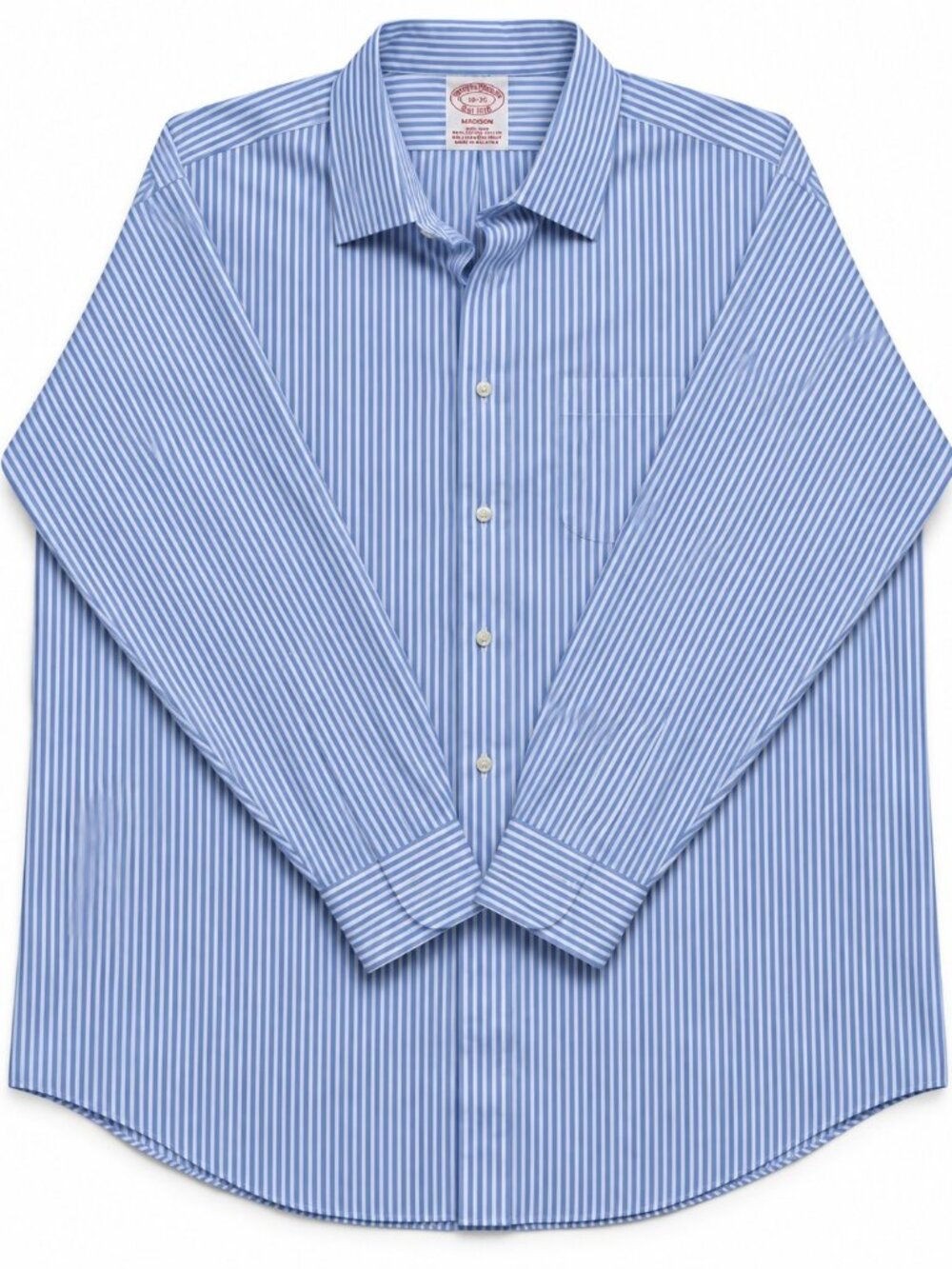 Brooks Brothers Madison Striped Dress Shirt 18-35 Blue White